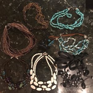 Lot of 7 necklaces and two rings